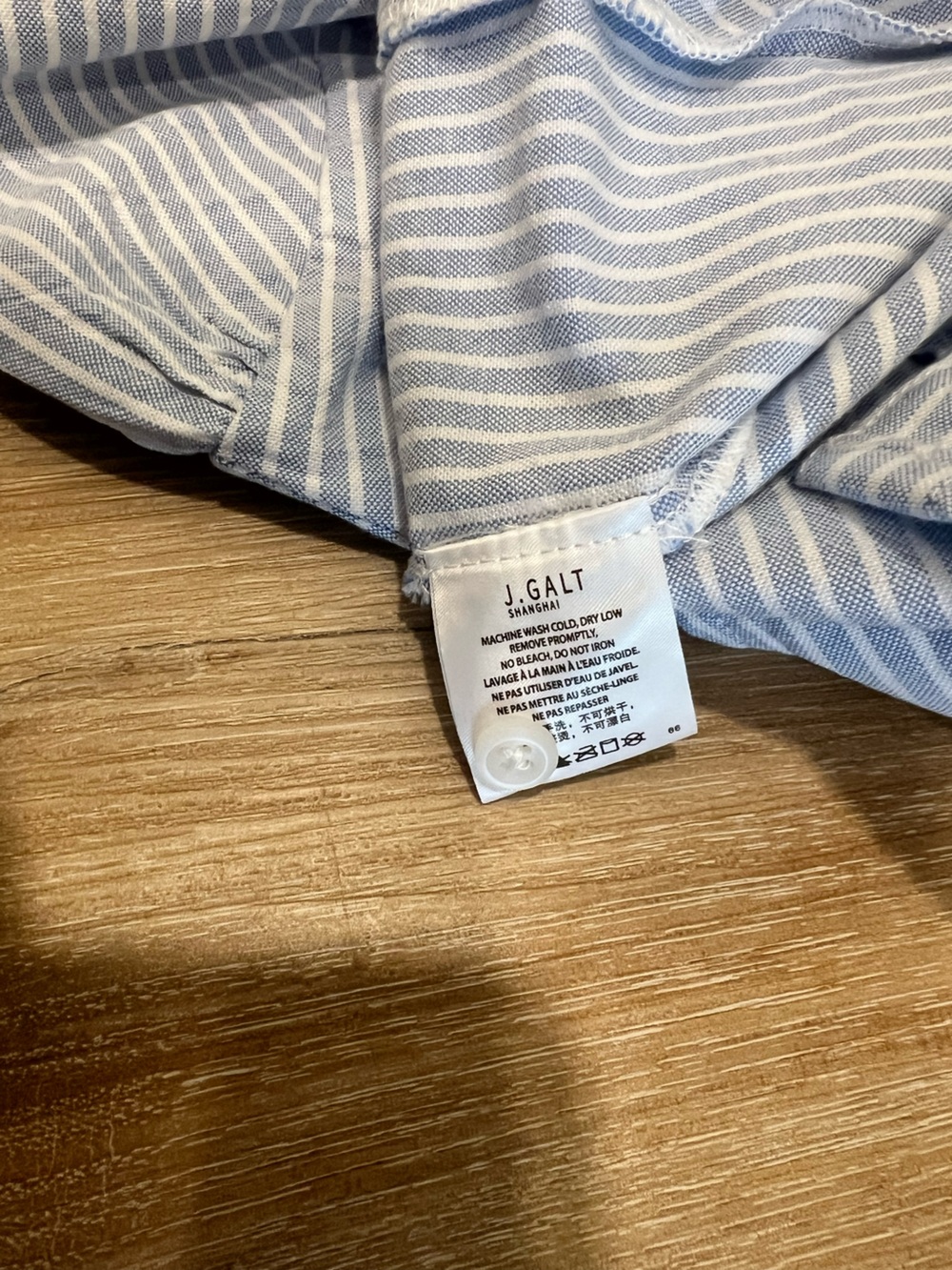 JOHN GALT Brandy Melville Blue&White Striped Rue Collared Short Sleeve Button Up - Picture 7 of 8